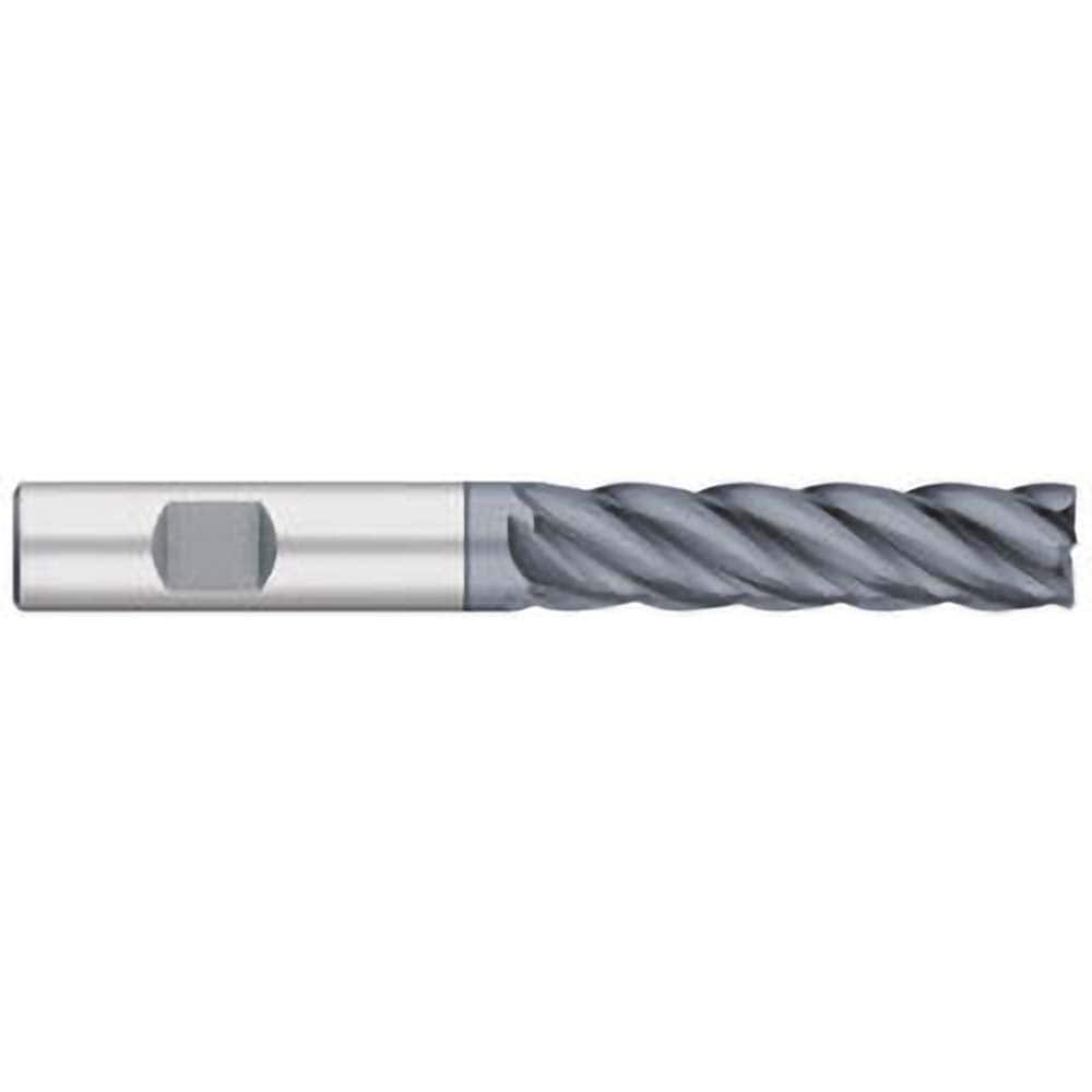 Corner Radius End Mill: 3/4″ Dia, 2-1/4″ LOC, 0.06″ Radius, 5 Flutes, Solid Carbide 5″ OAL, 3/4″ Shank Dia, 38 ° Helix, AlCromax Coated, Corner Radius End, Centercutting