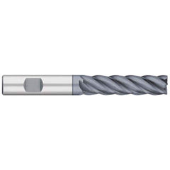 Corner Radius End Mill: 3/4″ Dia, 2-1/4″ LOC, 0.06″ Radius, 5 Flutes, Solid Carbide 5″ OAL, 3/4″ Shank Dia, 38 ° Helix, AlCromax Coated, Corner Radius End, Centercutting