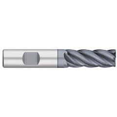 Corner Radius End Mill: 1″ Dia, 2″ LOC, 0.09″ Radius, 5 Flutes, Solid Carbide 4″ OAL, 1″ Shank Dia, 38 ° Helix, AlCromax Coated, Corner Radius End, Centercutting