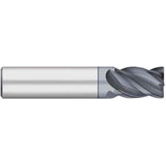 Corner Radius End Mill: 1/4″ Dia, 3/8″ LOC, 1/64″ Radius, 4 Flutes, Solid Carbide 2″ OAL, 1/4″ Shank Dia, 38 ° Helix, AlCromax Coated, Corner Radius End, Centercutting