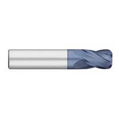 Corner Radius End Mill: 3/8″ Dia, 5/8″ LOC, 0.02″ Radius, 4 Flutes, Solid Carbide 2″ OAL, 3/8″ Shank Dia, 30 ° Helix, AlTiN Coated, Corner Radius End, Centercutting