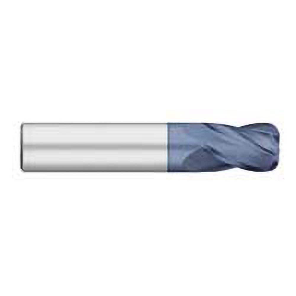 Corner Radius End Mill: 3/16″ Dia, 3/8″ LOC, 0.02″ Radius, 4 Flutes, Solid Carbide 2″ OAL, 3/16″ Shank Dia, 30 ° Helix, AlTiN Coated, Corner Radius End, Centercutting