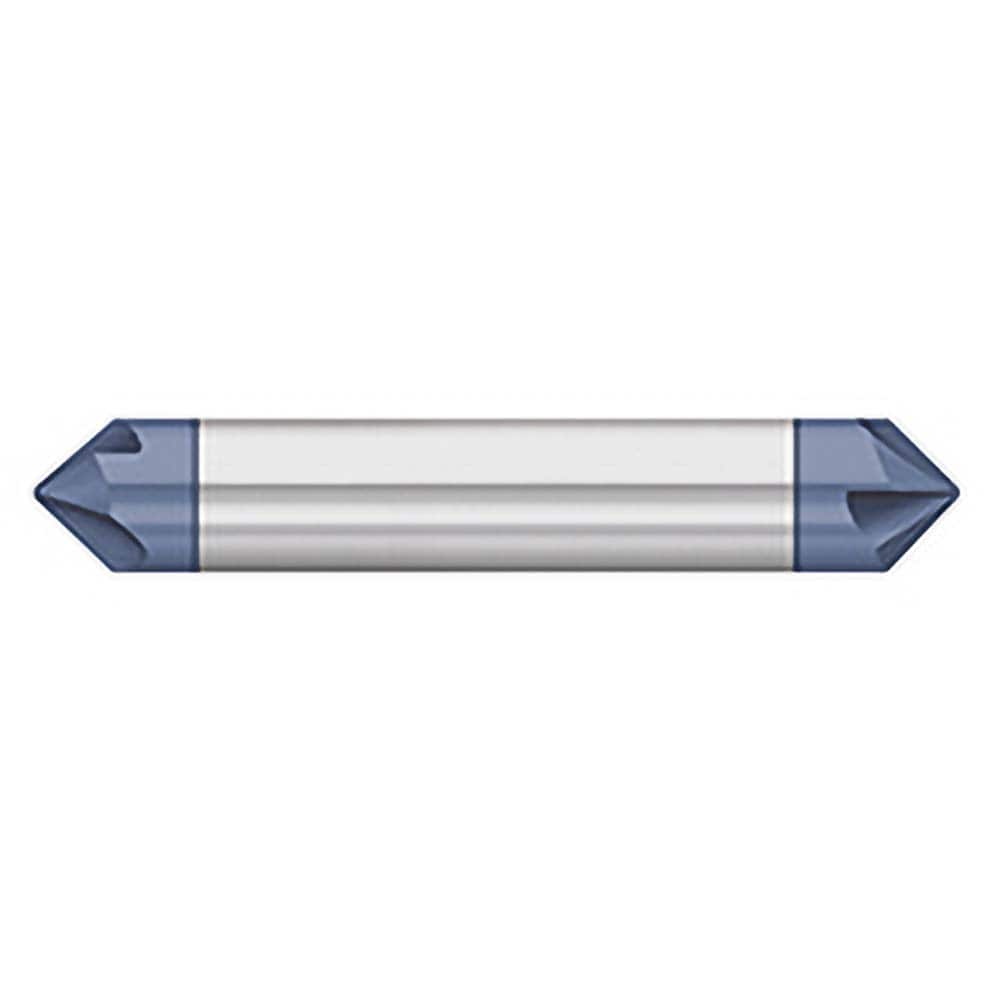 Chamfer Mill: 4 Flutes, Solid Carbide 2-1/2″ OAL, 1/4″ Shank Dia, AlTiN Coated