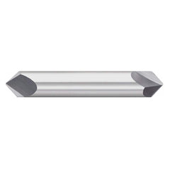 Titan USA - Chamfer Mills; Cutter Head Diameter (Inch): 1/8 ; Included Angle B: 40 ; Included Angle A: 100 ; Chamfer Mill Material: Solid Carbide ; Chamfer Mill Finish/Coating: Uncoated ; Overall Length (Inch): 2 - Exact Industrial Supply