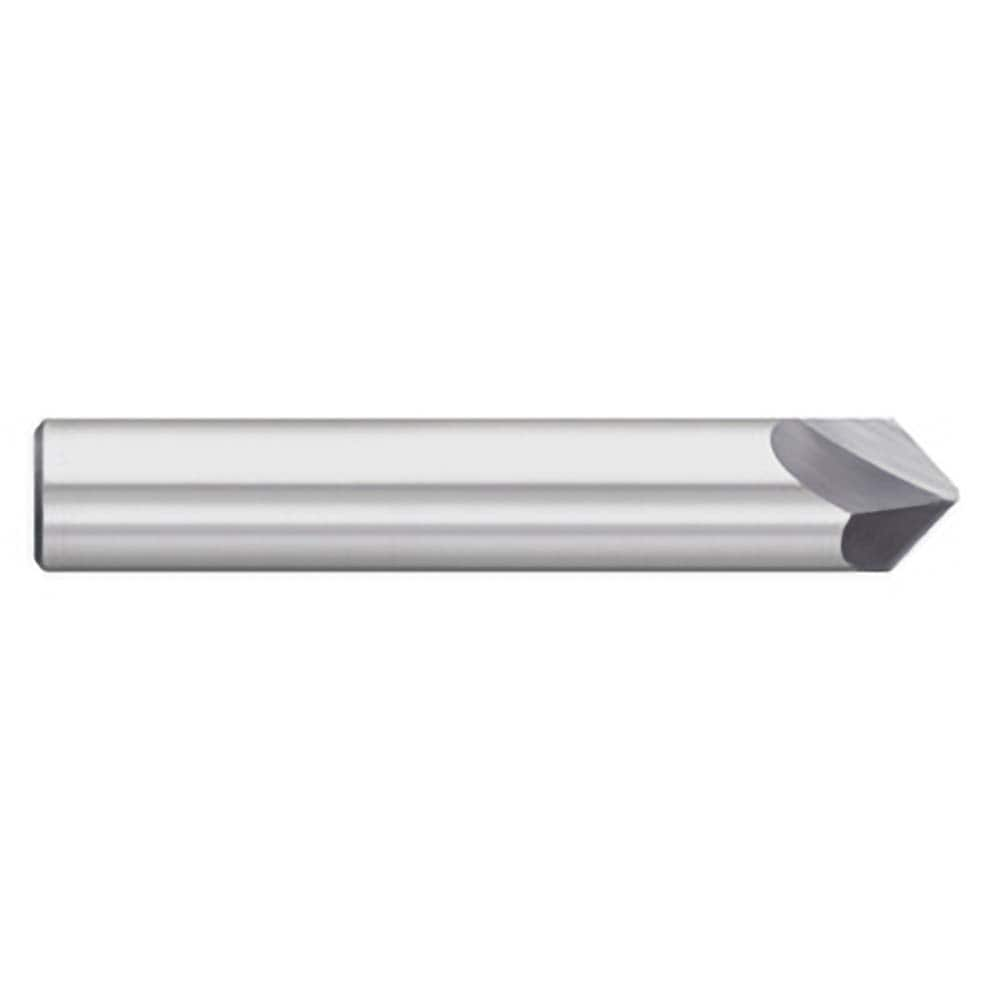 Titan USA - Chamfer Mills; Cutter Head Diameter (Inch): 1/4 ; Included Angle B: 30 ; Included Angle A: 120 ; Chamfer Mill Material: Solid Carbide ; Chamfer Mill Finish/Coating: Uncoated ; Overall Length (Inch): 2-1/2 - Exact Industrial Supply