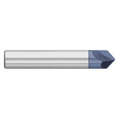 Titan USA - Chamfer Mills; Cutter Head Diameter (Inch): 3/8 ; Included Angle B: 60 ; Included Angle A: 60 ; Chamfer Mill Material: Solid Carbide ; Chamfer Mill Finish/Coating: AlTiN ; Overall Length (Inch): 2-1/2 - Exact Industrial Supply