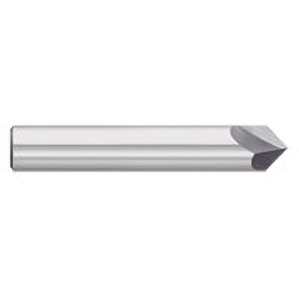 Titan USA - Chamfer Mills; Cutter Head Diameter (Inch): 1/4 ; Included Angle B: 40 ; Included Angle A: 100 ; Chamfer Mill Material: Solid Carbide ; Chamfer Mill Finish/Coating: Uncoated ; Overall Length (Inch): 2-1/2 - Exact Industrial Supply