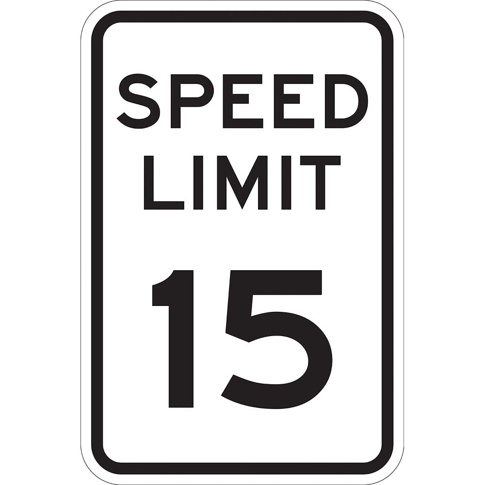 Lyle Signs - Traffic & Parking Signs; MessageType: Speed Limit Signs ; Message or Graphic: Message Only ; Legend: Speed Limit 15 ; Graphic Type: None ; Reflectivity: Reflective; High Intensity ; Material: Aluminum - Exact Industrial Supply