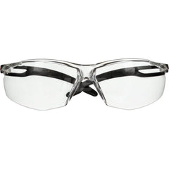 Safety Glass: Anti-Fog & Anti-Scratch, Polycarbonate, Clear Lenses, Frameless Black Frame, Wraparound, Adjustable