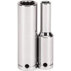 Hand Socket: 1/4″ Drive, 9/32″ Socket, 12-Point 1-31/32″ OAL, Polished Chrome