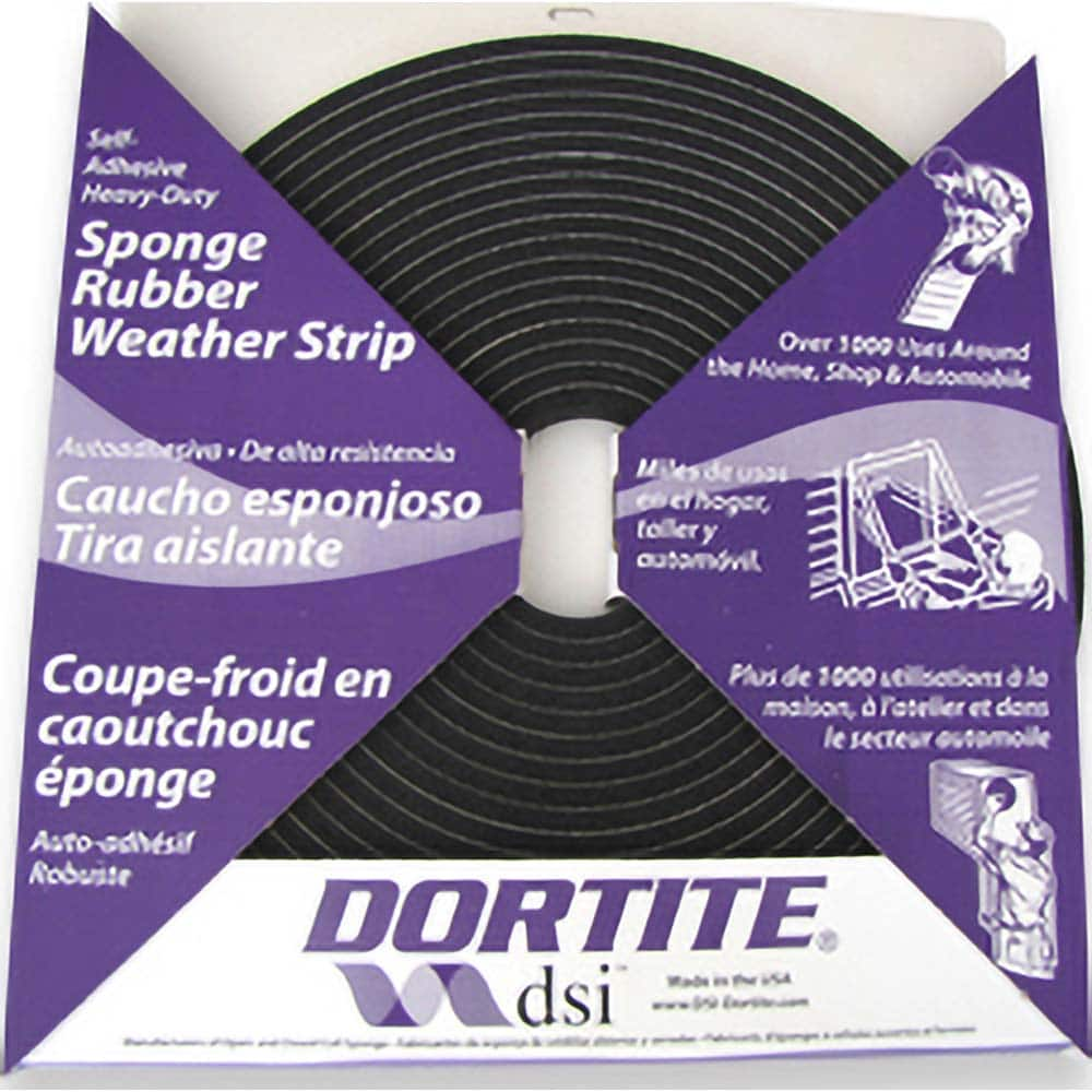 DSI - Weatherstripping; Type: Open Cell Sponge Rubber Tape w/PSA ; Length (Decimal Inch): 600 ; Width (Inch): 3/4 ; Door Thickness: 5/16 (Inch); Material: Natural Open Cell Rubber w/PSA - Exact Industrial Supply