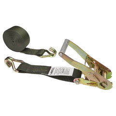 US Cargo Control - Slings & Tiedowns (Load-Rated); Type: Ratchet Tie Down ; Length (Feet): 27 ; Basket Capacity (Lb.): 3333 ; Material: Polyester ; Color: Olive - Exact Industrial Supply