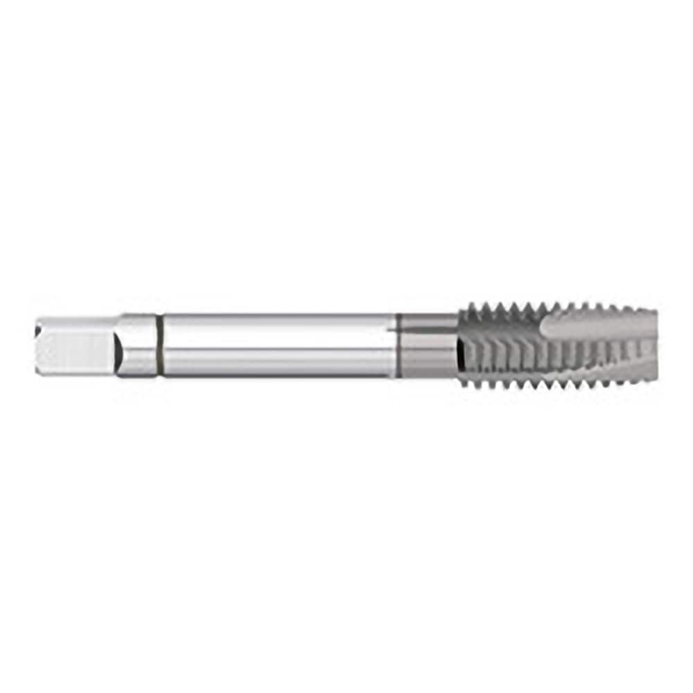 Spiral Point Tap: M12 x 1.75, Metric Coarse, 4 Flutes, Plug, 6H, Powdered Metal, TiCN Finish 1″ Thread Length, 3-3/8″ OAL, Right Hand, D3, Series 714