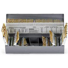 Drill Bit Set: Screw Machine Length Drill Bits, 115 Pc, 0.04″ to 0.5″ Drill Bit Size, 135 °, Cobalt Split-Point, Straight Shank, Series MS115CS