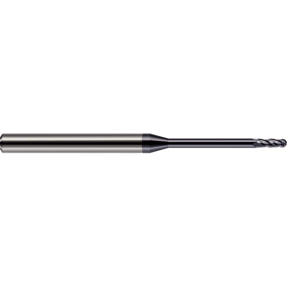 Harvey Tool - Ball End Mills; Mill Diameter (Decimal Inch): 0.0300 ; Number of Flutes: 4 ; Length of Cut (Decimal Inch): 0.0900 ; Material: Solid Carbide ; Overall Length (Inch): 1-1/2 ; Overall Length (Decimal Inch): 1.50000 - Exact Industrial Supply