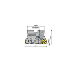 Indexable High-Feed Face Mills; Minimum Cutting Diameter: 70.00 mm; Maximum Cutting Diameter: 80.00 mm; Maximum Depth Of Cut: 2.60 mm; Arbor Hole Diameter (mm): 27.00; Compatible Insert Size Code: SOHU 1204..; Maximum Ramping Angle: 1.3; Series: A271-12;