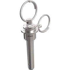 Ball Grip Quick-Release Pin: Ring Handle, 1/4″ Pin Dia, 3/4″ Usable Length 2.69″ OAL, 17-4 Stainless Steel, Stainless Steel Handle