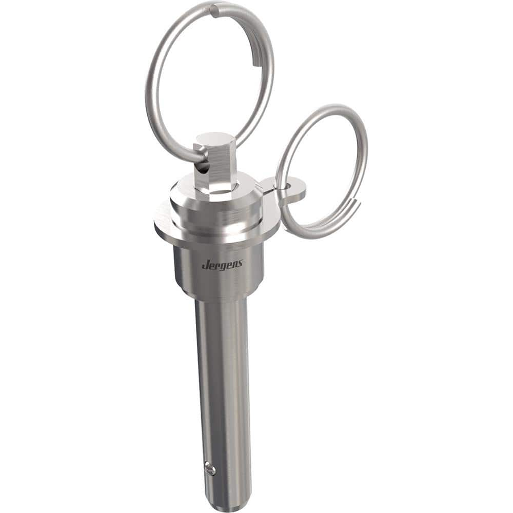 Ball Grip Quick-Release Pin: Ring Handle, 3/4″ Pin Dia, 1″ Usable Length 3.69″ OAL, 17-4 Stainless Steel, Stainless Steel Handle