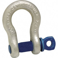 Campbell - 7/8" Nominal Chain Size, 6.5 Ton Carbon Steel Screw Anchor Shackle - 1" Pin Diam, 1-7/16" Wide Inside Jaw, 2-1/16" Inside Width, 2" Max Body Thickness - Benchmark Tooling