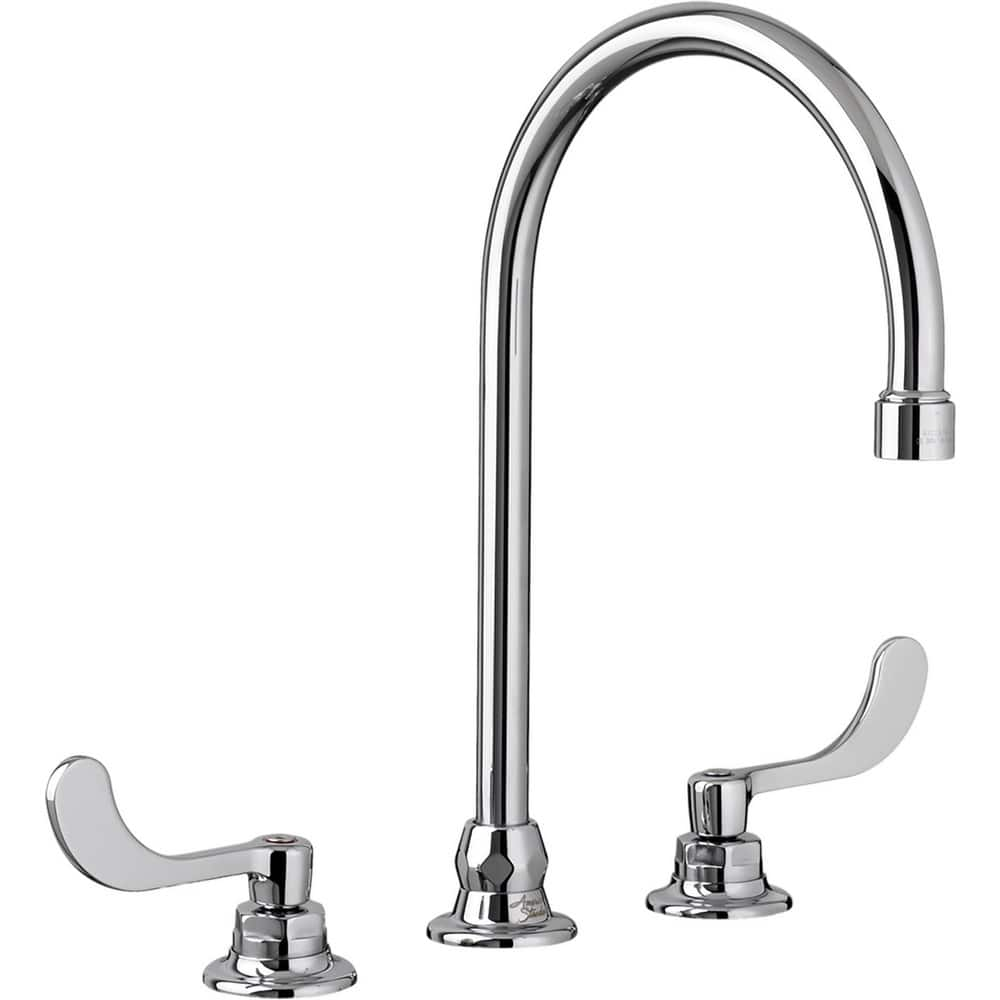 Lavatory Faucets; Inlet Location: Back; Spout Type: Swivel Gooseneck; Rigid; Inlet Pipe Size: 0.5 in; Inlet Gender: Male; Maximum Flow Rate: 1.5; Mounting Centers: 8; Material: Cast Brass; Finish/Coating: Polished Chrome; Spout Height: 8 in; Minimum Order