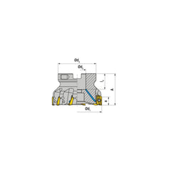 Indexable Square-Shoulder Face Mill:  A211150R0411A050175EF,  1-1/2'' Cut Dia,  0.5000″ Arbor Hole Dia,  0.3940″ Max Cutting Depth Uses  4,  XD.T 11T3 Inserts,  Through Coolant,  Series  A211-11