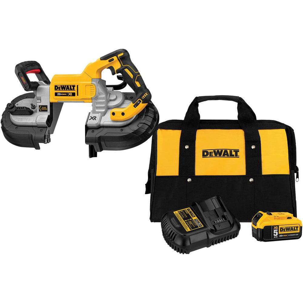 Cordless Portable Bandsaws; Voltage: 20.00; Cutting Capacity - Round: 5 in; Cutting Capacity - Rectangular: 5 in; Battery Included: No; Number Of Batteries: 1; Battery Series: 20V Max; Battery Capacity: 5.0; Battery Chemistry: Lithium-ion; Includes: 3 Pc.