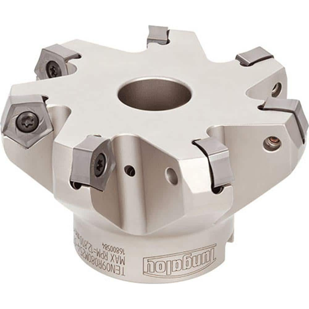 Indexable Chamfer & Angle Face Mills; Minimum Cutting Diameter (Decimal Inch): 8.0000; Minimum Cutting Diameter (Inch): 8; Maximum Cutting Diameter (Decimal Inch): 8.2300; Maximum Depth of Cut (Decimal Inch): 0.2520; Arbor Hole Diameter (mm): 2.50; Arbor