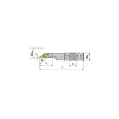 Indexable Boring Bar:  A20M SVJCR 11,  25.00 mm Min Bore,  20.00 mm Shank Dia,  93.00&deg N/A Steel 150.0000″ OAL,  Screw Clamping,