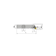 Indexable Boring Bar:  A20Q DCLNL 09,  25.00 mm Min Bore,  20.00 mm Shank Dia,  95.00&deg N/A Steel 180.0000″ OAL,  Clamp,