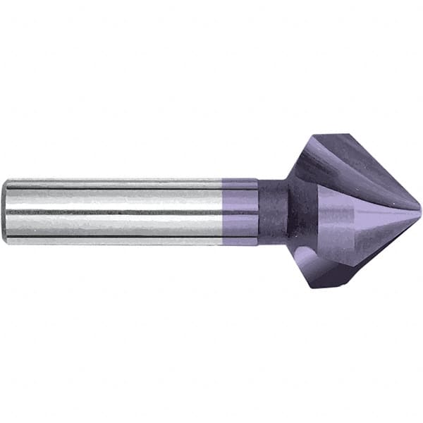 Magafor - 25mm Head Diam, 25/64" Shank Diam, 90° Cobalt Countersink - 2-5/8" OAL, Single End, Straight Shank, Right Hand Cut - Benchmark Tooling