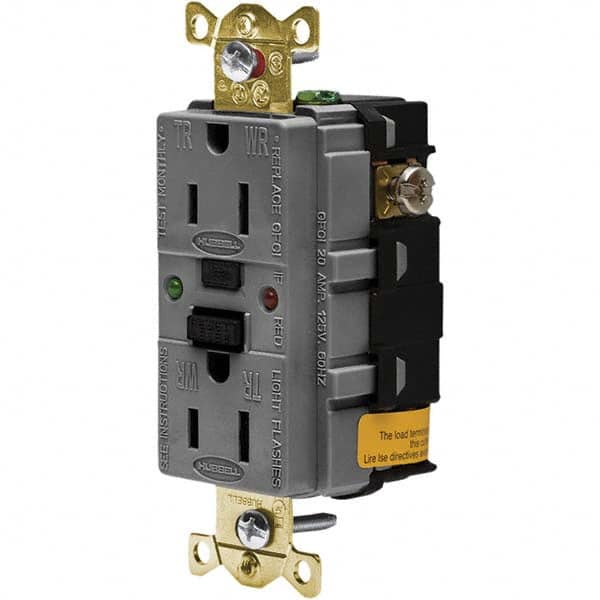 Hubbell Wiring Device-Kellems - GFCI Receptacles Grade: Industrial Color: Gray - Benchmark Tooling