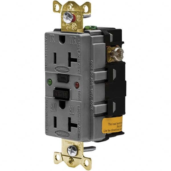 Hubbell Wiring Device-Kellems - GFCI Receptacles Grade: Industrial Color: Gray - Benchmark Tooling