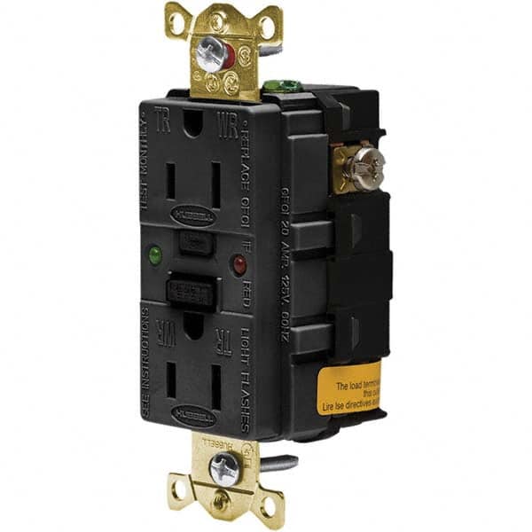 Hubbell Wiring Device-Kellems - GFCI Receptacles Grade: Industrial Color: Black - Benchmark Tooling