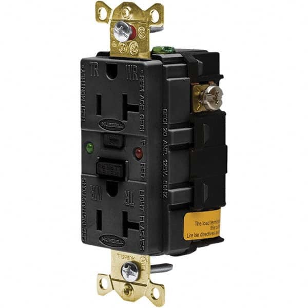 Hubbell Wiring Device-Kellems - GFCI Receptacles Grade: Industrial Color: Black - Benchmark Tooling