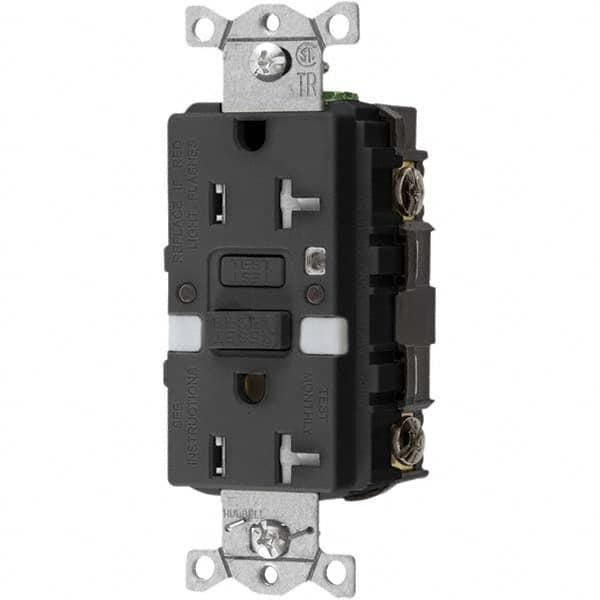 Hubbell Wiring Device-Kellems - GFCI Receptacles Grade: Commercial Color: Black - Benchmark Tooling