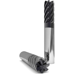 Corner Radius End Mill: 5/16″ Dia, 1/2″ LOC, 0.015″ Radius, 7 Flutes, Solid Carbide 2″ OAL, 5/16″ Shank Dia, 38 ° Helix, nACo Coated, Corner Radius End, Centercutting, Series 1035