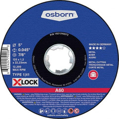 Osborn - 5 x 0.045, 7/8" Hole 60 Grit Aluminum Oxide Cutoff Wheel - Benchmark Tooling