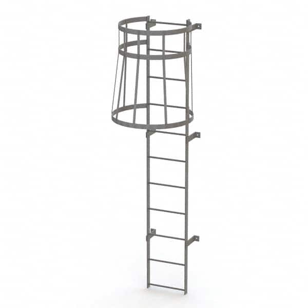 TRI-ARC - Rolling & Wall Mounted Ladders & Platforms Type: Fixed Ladder Style: Safety Cage - Benchmark Tooling