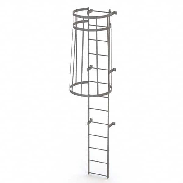 TRI-ARC - Rolling & Wall Mounted Ladders & Platforms Type: Fixed Ladder Style: Safety Cage - Benchmark Tooling