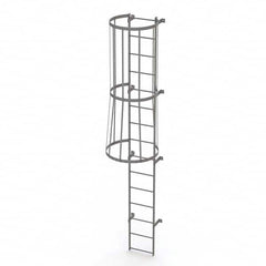 TRI-ARC - Rolling & Wall Mounted Ladders & Platforms Type: Fixed Ladder Style: Safety Cage - Benchmark Tooling