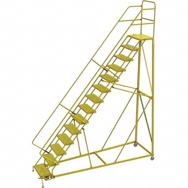 TRI-ARC - Rolling & Wall Mounted Ladders & Platforms Type: Stairway Slope Ladder Style: Forward Descent 50 Degree Incline - Benchmark Tooling