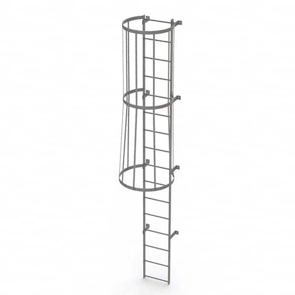 TRI-ARC - Rolling & Wall Mounted Ladders & Platforms Type: Fixed Ladder Style: Safety Cage - Benchmark Tooling