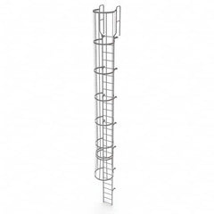 TRI-ARC - Rolling & Wall Mounted Ladders & Platforms Type: Fixed Ladder Style: Safety Cage - Benchmark Tooling