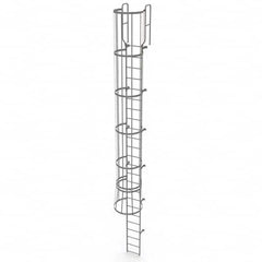 TRI-ARC - Rolling & Wall Mounted Ladders & Platforms Type: Fixed Ladder Style: Safety Cage - Benchmark Tooling