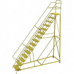 TRI-ARC - Rolling & Wall Mounted Ladders & Platforms Type: Stairway Slope Ladder Style: Forward Descent 50 Degree Incline - Benchmark Tooling