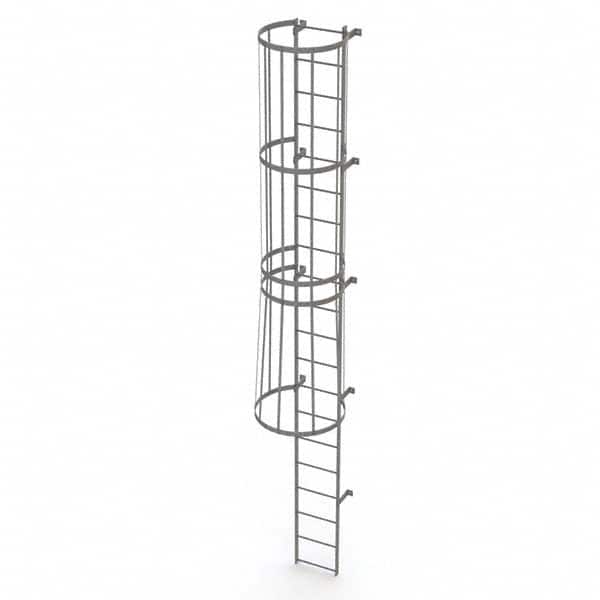 TRI-ARC - Rolling & Wall Mounted Ladders & Platforms Type: Fixed Ladder Style: Safety Cage - Benchmark Tooling