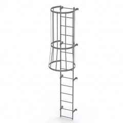 TRI-ARC - Rolling & Wall Mounted Ladders & Platforms Type: Fixed Ladder Style: Safety Cage - Benchmark Tooling