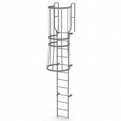 TRI-ARC - Rolling & Wall Mounted Ladders & Platforms Type: Fixed Ladder Style: Safety Cage - Benchmark Tooling