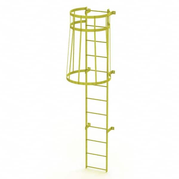 TRI-ARC - Rolling & Wall Mounted Ladders & Platforms Type: Fixed Ladder Style: Safety Cage - Benchmark Tooling