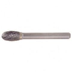 SE-7 Double Cut Solid Carbide Bur-Egg Shape - Benchmark Tooling